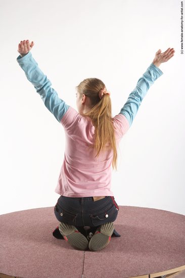 Casual Woman White Sitting poses - ALL Slim long blond Academic