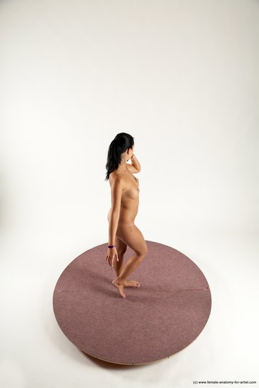 Nude Woman White Standing poses - ALL Slim long brown Standing poses - simple Multi angle poses Pinup