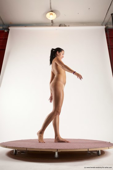 Nude Woman White Standing poses - ALL Slim long brown Standing poses - simple Multi angle poses Pinup