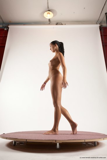 Nude Woman White Standing poses - ALL Slim long brown Standing poses - simple Multi angle poses Pinup