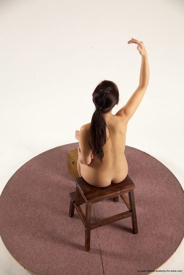 Nude Woman White Sitting poses - ALL Slim long brown Sitting poses - simple Multi angle poses Pinup