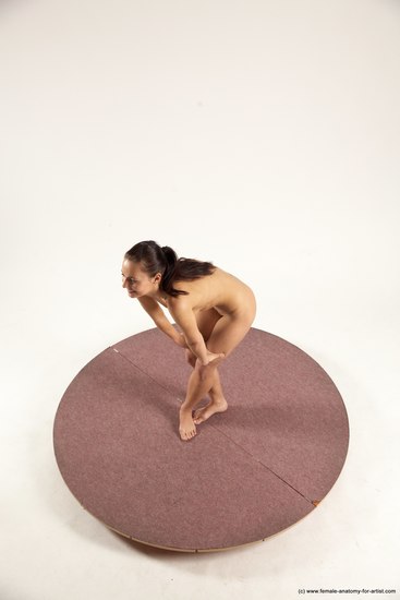 Nude Woman White Sitting poses - ALL Slim long brown Sitting poses - simple Multi angle poses Pinup