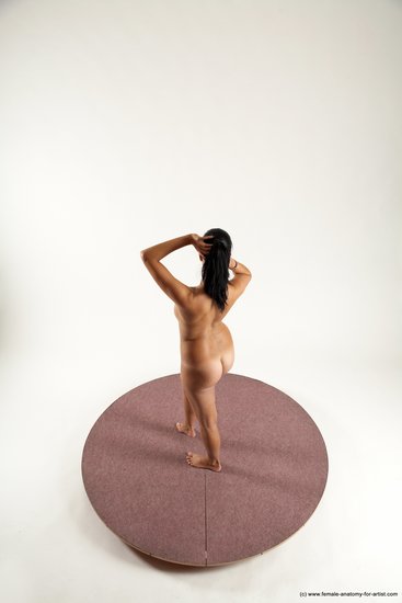 Nude Woman White Standing poses - ALL Slim long black Standing poses - simple Multi angle poses Pinup