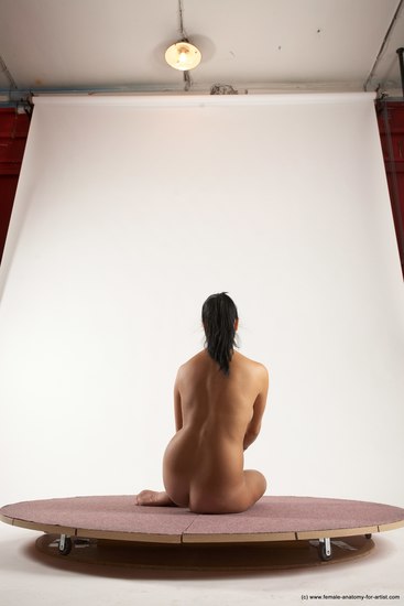 Nude Woman White Sitting poses - ALL Slim long black Sitting poses - simple Multi angle poses Pinup