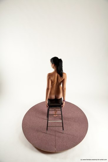 Nude Woman White Sitting poses - ALL Slim long black Sitting poses - simple Multi angle poses Pinup