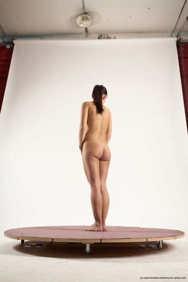 Nude Woman White Standing poses - ALL Slim long brown Standing poses - simple Multi angle poses Pinup