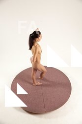 Nude Woman White Standing poses - ALL Slim long brown Standing poses - simple Multi angle poses Pinup