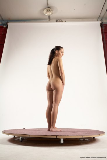 Nude Woman White Standing poses - ALL Slim long brown Standing poses - simple Multi angle poses Pinup