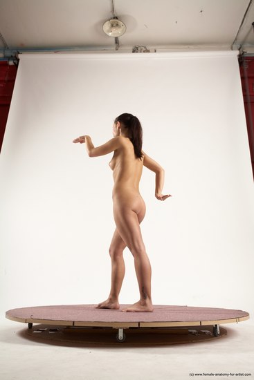 Nude Woman White Standing poses - ALL Slim long brown Standing poses - simple Multi angle poses Pinup