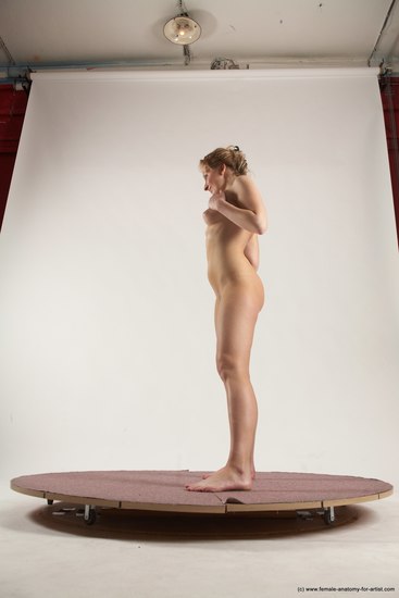 Nude Woman White Standing poses - ALL Slim medium colored Standing poses - simple Multi angle poses Pinup