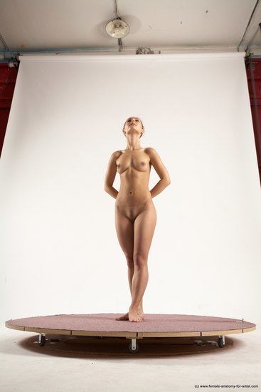 Nude Woman White Standing poses - ALL Slim long blond Standing poses - simple Multi angle poses Pinup