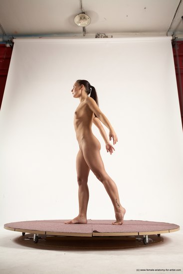 Nude Woman White Standing poses - ALL Slim long brown Standing poses - simple Multi angle poses Pinup