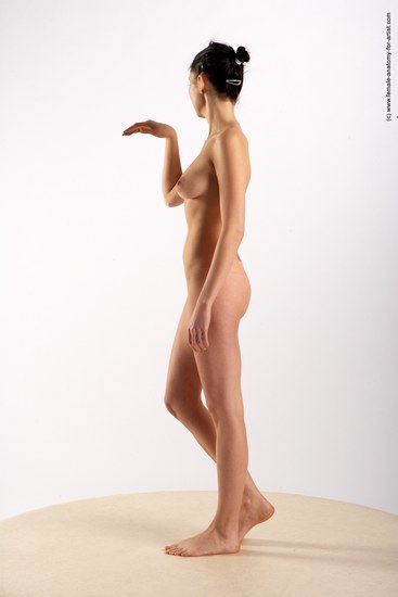 Nude Woman White Standing poses - ALL Slim long black Standing poses - simple Pinup