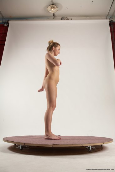 Nude Woman White Standing poses - ALL Slim long colored Standing poses - simple Multi angle poses Pinup