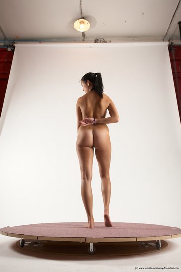 Nude Woman White Standing poses - ALL Slim long black Standing poses - simple Multi angle poses Pinup