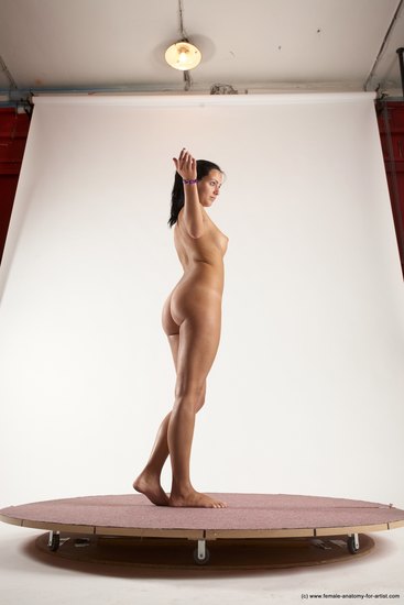 Nude Woman White Standing poses - ALL Slim long black Standing poses - simple Multi angle poses Pinup