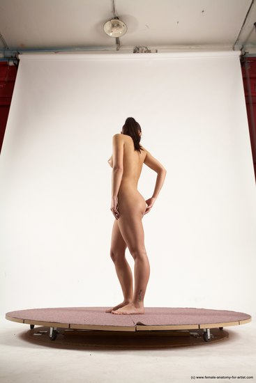 Nude Woman White Standing poses - ALL Slim long brown Standing poses - simple Multi angle poses Pinup