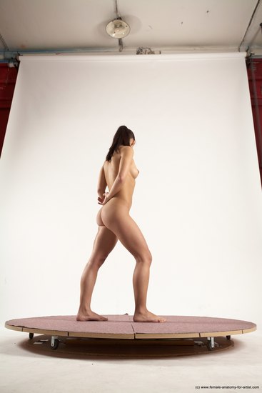 Nude Woman White Standing poses - ALL Slim long brown Standing poses - simple Multi angle poses Pinup