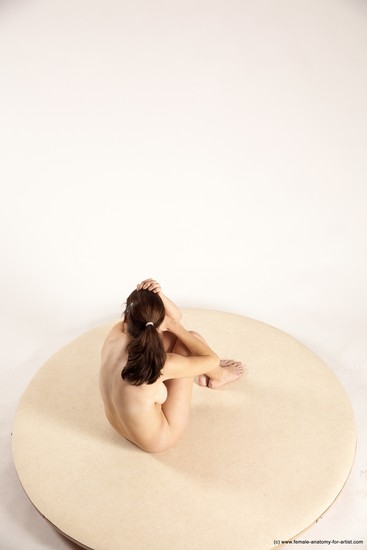 Nude Woman White Sitting poses - ALL Slim long brown Sitting poses - simple Multi angle poses Pinup