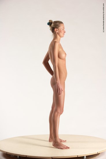 Nude Woman White Standing poses - ALL Slim long blond Standing poses - simple Multi angle poses Pinup