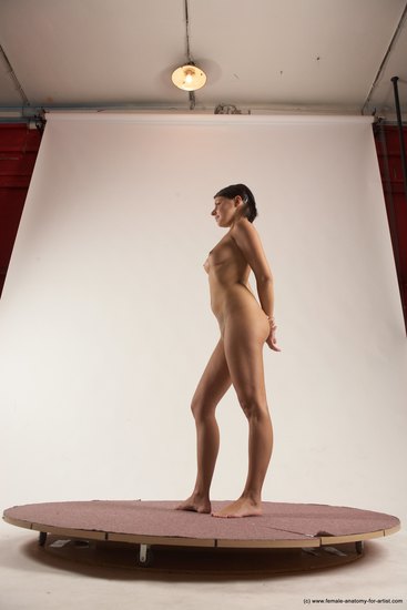 Nude Woman White Standing poses - ALL Slim medium brown Standing poses - simple Multi angle poses Pinup