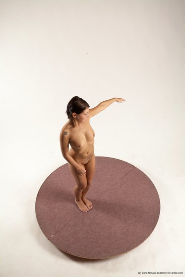 Nude Woman White Standing poses - ALL Slim medium brown Standing poses - simple Multi angle poses Pinup