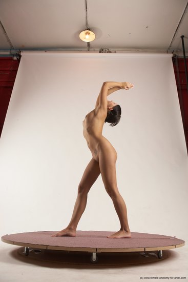 Nude Woman White Standing poses - ALL Slim medium brown Standing poses - simple Multi angle poses Pinup