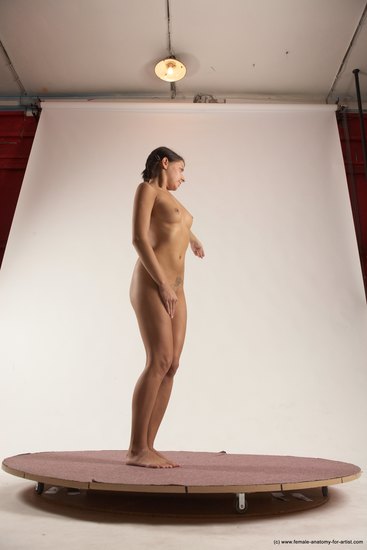 Nude Woman White Standing poses - ALL Slim medium brown Standing poses - simple Multi angle poses Pinup