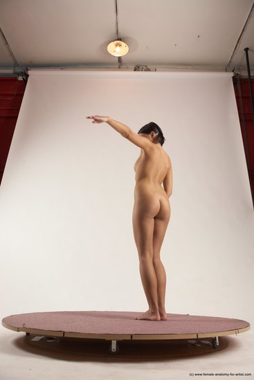 Nude Woman White Standing poses - ALL Slim medium brown Standing poses - simple Multi angle poses Pinup