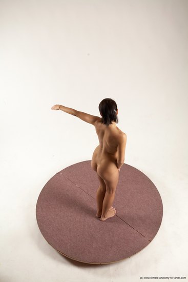 Nude Woman White Standing poses - ALL Slim medium brown Standing poses - simple Multi angle poses Pinup