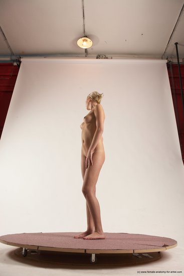 Nude Woman White Standing poses - ALL Slim long blond Standing poses - simple Multi angle poses Pinup