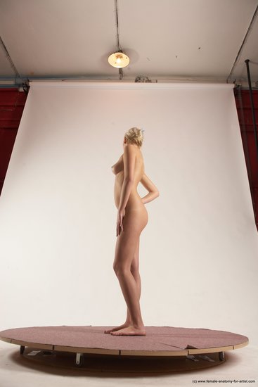 Nude Woman White Standing poses - ALL Slim long blond Standing poses - simple Multi angle poses Pinup