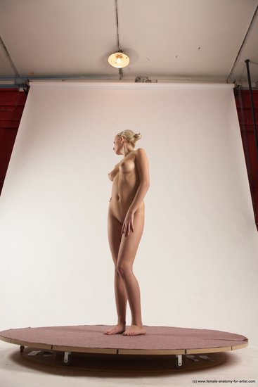 Nude Woman White Standing poses - ALL Slim long blond Standing poses - simple Multi angle poses Pinup