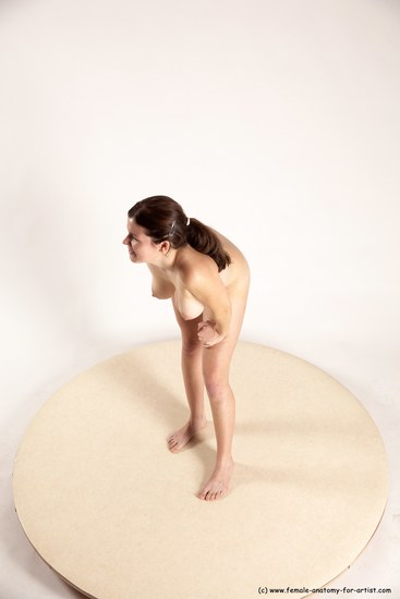 Nude Woman White Standing poses - ALL Slim long brown Standing poses - simple Multi angle poses Pinup