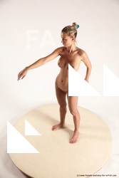 Nude Woman White Standing poses - ALL Slim long blond Standing poses - simple Multi angle poses Pinup
