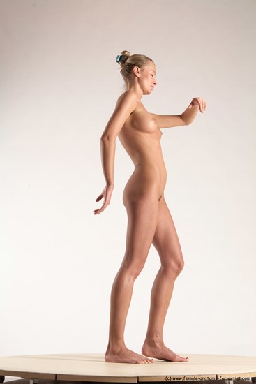 Nude Woman White Standing poses - ALL Slim long blond Standing poses - simple Multi angle poses Pinup