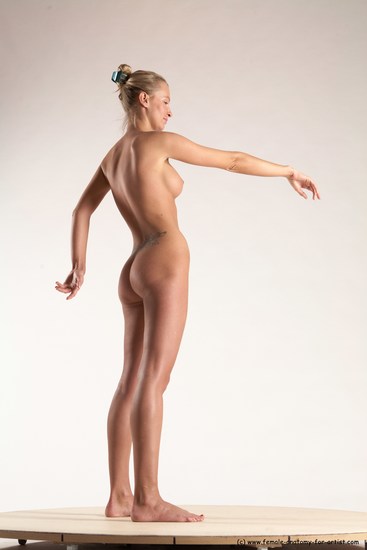 Nude Woman White Standing poses - ALL Slim long blond Standing poses - simple Multi angle poses Pinup