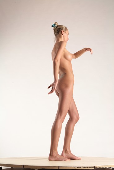 Nude Woman White Standing poses - ALL Slim long blond Standing poses - simple Multi angle poses Pinup