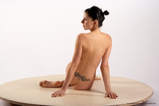 Nude Woman White Sitting poses - ALL Slim medium black Sitting poses - simple Pinup