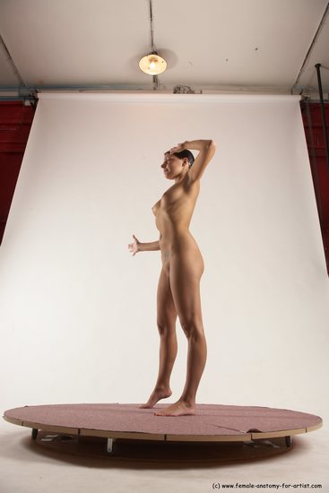 Nude Woman White Standing poses - ALL Slim medium brown Standing poses - simple Multi angle poses Pinup