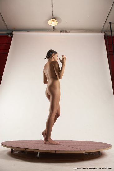 Nude Woman White Standing poses - ALL Slim medium brown Standing poses - simple Multi angle poses Pinup