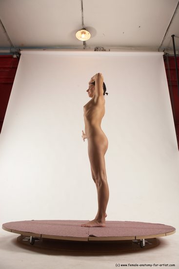 Nude Woman White Standing poses - ALL Slim medium brown Standing poses - simple Multi angle poses Pinup