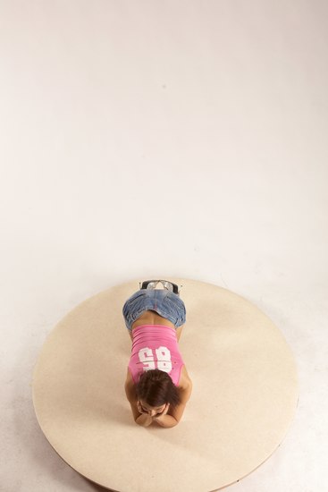 Casual Woman White Kneeling poses - ALL Slim Kneeling poses - on both knees medium brown Multi angle poses Academic