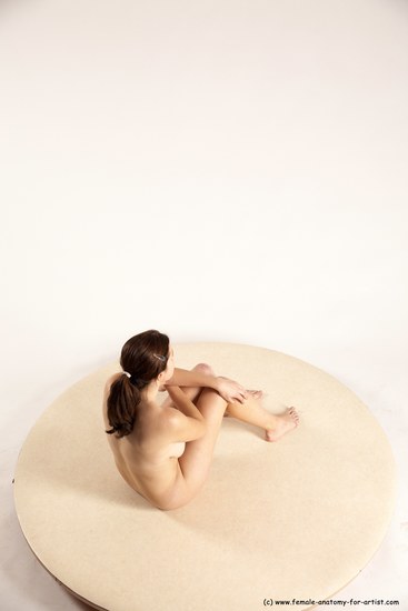 Nude Woman White Sitting poses - ALL Slim long brown Sitting poses - simple Multi angle poses Pinup