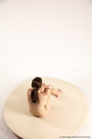 Nude Woman White Sitting poses - ALL Slim long brown Sitting poses - simple Multi angle poses Pinup