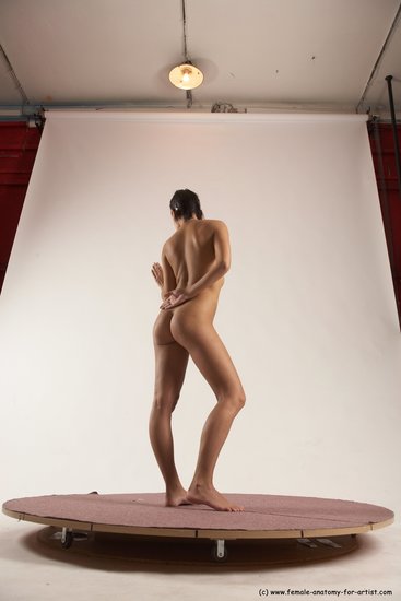 Nude Woman White Standing poses - ALL Slim medium brown Standing poses - simple Multi angle poses Pinup