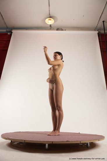 Nude Woman White Standing poses - ALL Slim medium brown Standing poses - simple Multi angle poses Pinup