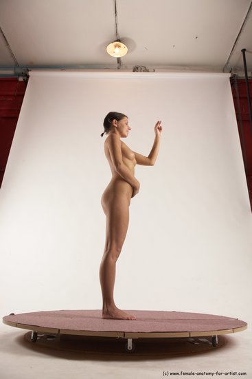 Nude Woman White Standing poses - ALL Slim medium brown Standing poses - simple Multi angle poses Pinup