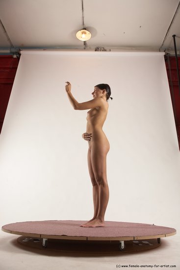 Nude Woman White Standing poses - ALL Slim medium brown Standing poses - simple Multi angle poses Pinup