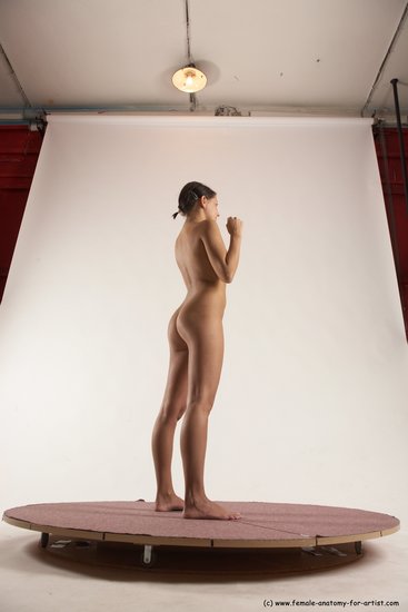 Nude Woman White Standing poses - ALL Slim medium brown Standing poses - simple Multi angle poses Pinup